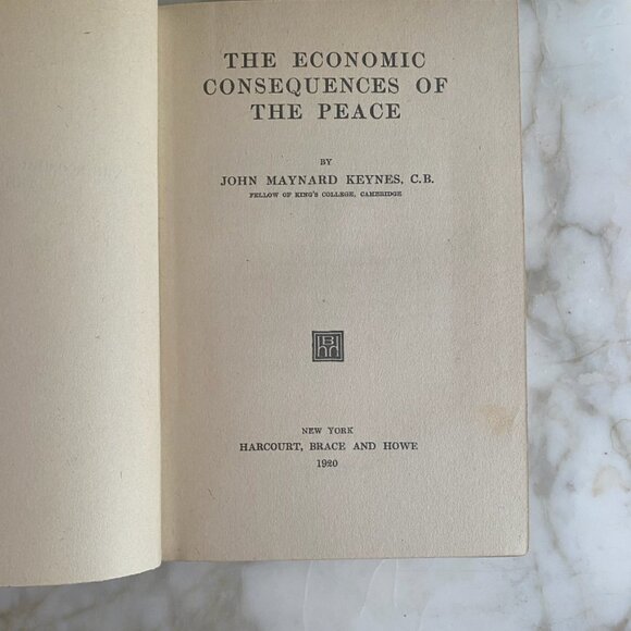 Antique The Economic Consequences of the Peace John Maynard Keynes Book Vintage - Picture 3 of 6